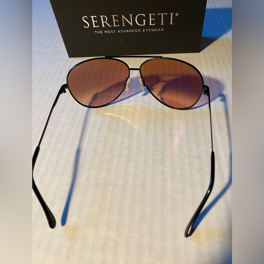 VTG SERENGETI Large Aviator 5222 PMB Rose Crystal Tone Sunglasses - Picture 12 of 16